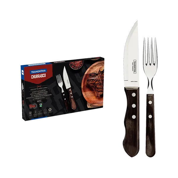 JGO DE CUBIERTOS ASADO 12 PZAS POLLYWOOD TRAMONTINA