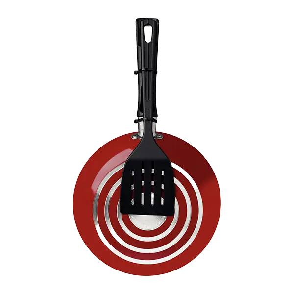 SARTEN CON ESPATULA 18 CM ROCH COLOR ROJO